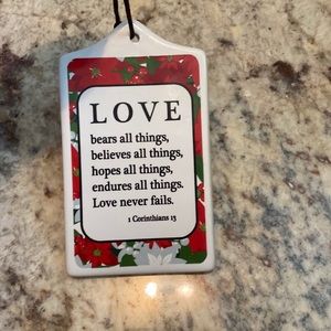 1 Corinthians 13 LOVE plaque poinsettias